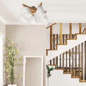 Lustr ANTONIO 5xE14/40W/230V, montaj plafon, stejar