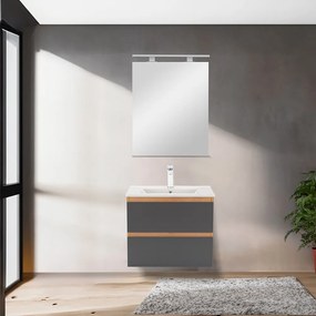Dulap inferior Vario Forte 60 cu lavoar stejar-antracit