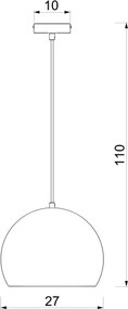 Lustră suspendată pe cablu SOOL, 1x E27/15W/230V, Ø 27 cm, bej