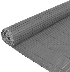 Gard de gradina cu doua fete, gri, 90 x 300 cm, PVC 1, Gri, 90 x 300 cm