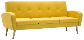 Canapea de 3 persoane, material textil, galben Galben