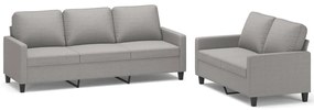 3153721 vidaXL Set de canapele cu perne, 2 piese, gri deschis, textil