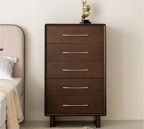 Comodă lemn masiv nuc Cooper, 70 × 42,5 × 117 cm