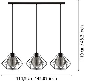 Eglo 43483 - Lustră pe cablu VERNHAM 3xE27/40W/230V