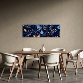Tablou - Flori de toamnă (cu ceas) (90x30 cm)