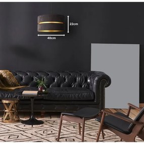Lustră pe cablu Duolla DUO 1xE27/15W/230V d. 40 cm negru/auriu