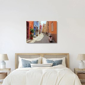 Tablou pe sticlă cu strada din Sardinia (70x50 cm)