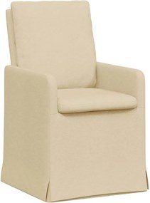 vidaXL Scaune de dining 2 pcs Crem 57 x 67 x 98 cm țesătură