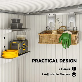 Outsunny Casă din Metal Galvanizat 7 x 5ft, cu Ușă Glisantă | Aosom Romania