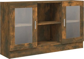 vidaXL Dulap vitrină, stejar fumuriu, 120x30,5x70 cm, lemn prelucrat