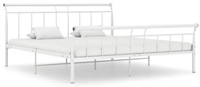 vidaXL Cadru de pat, alb, 200x200 cm, metal