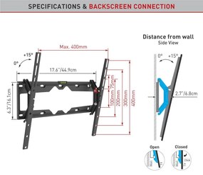 Suport TV perete Barkan tilt 13-65" 36kg