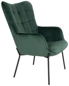 Fotoliu cu husă de catifea House Nordic Glasgow, verde