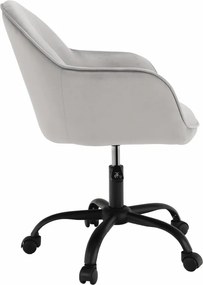 Scaun de birou, material textil din catifea gri deschis / negru, EROL