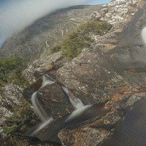 Tablou cu cascadele și munți (120x50 cm)