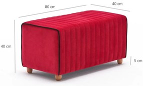 Taburet Mabel Pouf Roșu