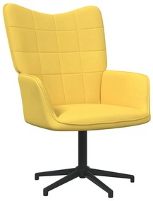 327981 vidaXL Scaun relaxare cu taburet, galben muștar, textil