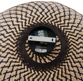 Plafonieră Art Deco din Bambus Negru 60 cm - Alka