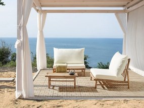 Set mobilier de grădină Theta (lemn deschis + alb) . 1076171