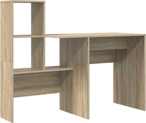 vidaXL Birou cu raft Stejar Sonoma 131,5 x 50 x 106,5 cm Lemn compozit