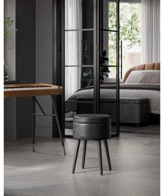 Taburet din piele CORE, negru