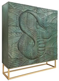 Comoda cu aplicatie exotica pe fronturi SNAKE 120cm turcoaz