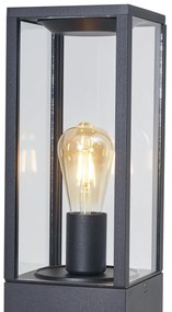 Lampă modernă de exterior neagră 80cm cu priză IP44 - Charlois