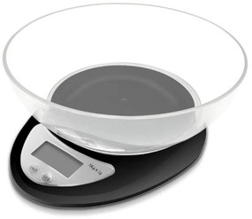 Cantar de bucatarie cu bol Rosberg Premium R51651HT, 5 kg, Display LCD, TARA, Negru
