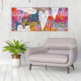 Tablou - Inima pe un fundal abstract (120x50 cm)