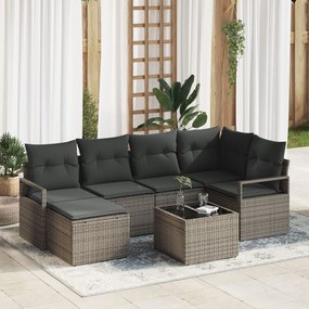 vidaXL Set Canapea Grădină 6 Piese cu Perne Ratan Poli Negru