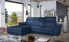 Canapea tapitata, extensibila, cu spatiu pentru depozitare, 272x100x216 cm, Trevisco L02, Eltap (Culoare: Bleumarin / Gri deschis)