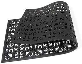 Covoraș de curățat din cauciuc Circles Deco 45 x 120 x 0,9 cm, negru