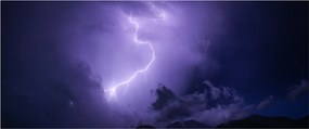Tablou - cerul violet cu fulger (120x50 cm)
