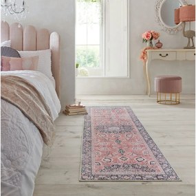 Covor tip traversă roz lavabil 60x230 cm FOLD Somerton – Flair Rugs