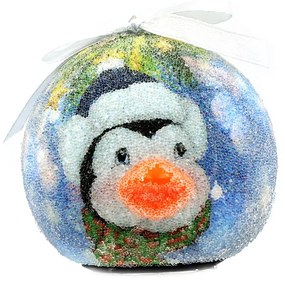 Glob decorativ bleu, cu ornamente - Pinguin dichisit