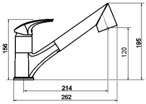 Novaservis - Baterie pentru chiuvetă METALIA cu pulverizator extractabil, crom lucios
