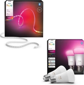 Philips -Bandă LED RGBW dimmabilă Hue FLUX 3m LED/12W/230V+2x bec inteligent E27/8,1W