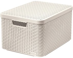 Cutie de depozitare crem din plastic cu capac 33x44,5x25 cm Style – Curver