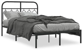 377115 vidaXL Cadru de pat metalic cu tăblie, negru, 120x200 cm