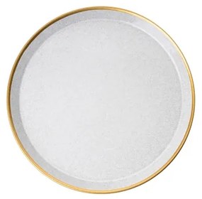 Set de 16 piese pentru masă, porțelan, gri/auriu