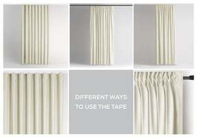 Draperie crem dimout (semi-opacă) din catifea 140x270 cm Pleat – Restilo