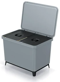 Coș de gunoi, 2 x 23 l, gri