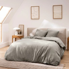 Lenjerie de pat gri din bumbac pentru pat dublu/extinsă cu 3 piese 240x220 cm Meline – douceur d'intérieur