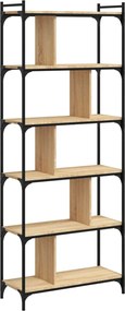 vidaXL Bibliotecă cu 6 niveluri, stejar sonoma, 76x32x192 cm, lemn