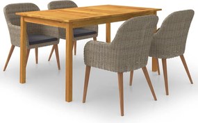 vidaXL Set mobilier de grădină, 5 piese, maro