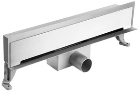 Rigola dus din INOX pentru perete Laveo BURGO 40 cm, cu gratar crom