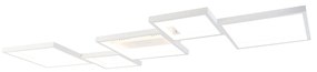 Plafonieră albă cu LED inclusă, cu dimmer în 3 trepte, 5 lumini - Lejo