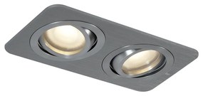 Spot încastrat rotunjit Gunmetal GU10 50mm Rotativ și înclinabil IP44 2 lumini - Alberto
