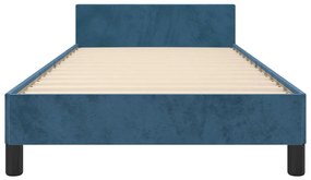 Cadru de pat cu tablie, albastru inchis, 80x200 cm, catifea Albastru inchis, 80 x 200 cm, Benzi verticale