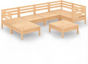 vidaXL Set mobilier de grădină, 7 piese, lemn masiv de pin